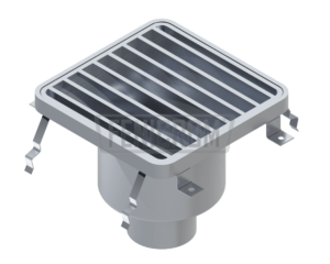 Stainless Steel Floor drain LTAG square heavy industrial load with reinforced pit frame forklift with vertical outlet inox Turkey