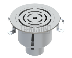 Stainless Steel Floor drain PTAG-C round heavy industrial duty with vertical outlet inox Turkey