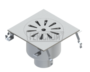 Stainless Steel Floor drain PTAG-K square heavy industrial duty with vertical outlet inox Turkey