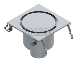Stainless Steel Floor drain PTAG square heavy duty with raised reinforced plate dairy industry with vertical outlet inox Turkey