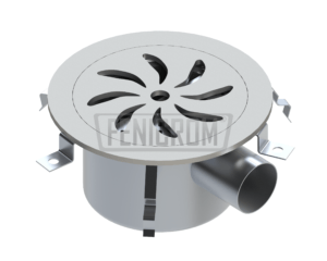 Stainless Steel Floor drain PTYG-C round heavy industrial duty with horizontal outlet inox Turkey