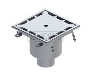 Stainless Steel Floor drain TAG square heavy industrial duty with vertical outlet inox Turkey