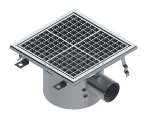 Stainless Steel Floor drain TYG square heavy industrial duty with horizontal outlet inox Turkey